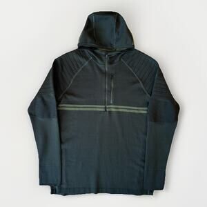 Smartwool Intraknit Merino Tech 1/2 Zip Hoodie Large Green Utility Outerwear